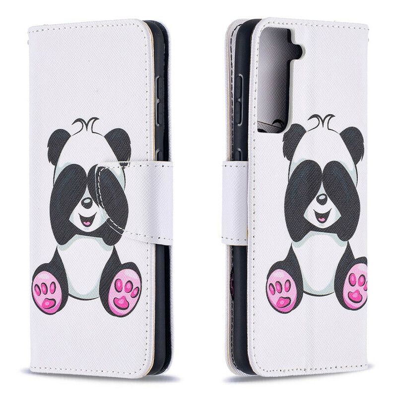 Læder Cover Samsung Galaxy S21 5G Panda Sjov