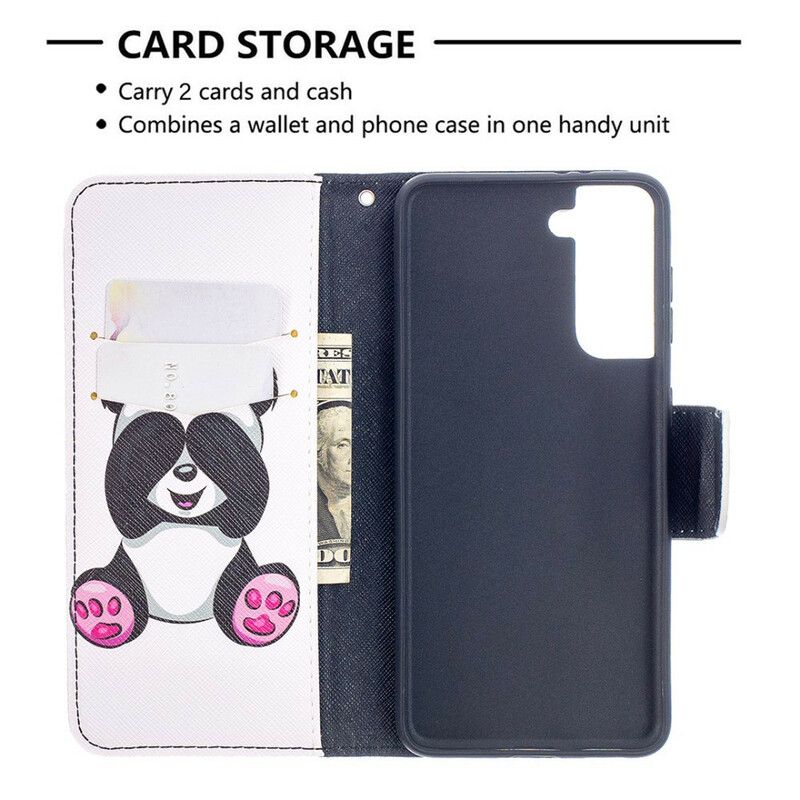 Læder Cover Samsung Galaxy S21 5G Panda Sjov