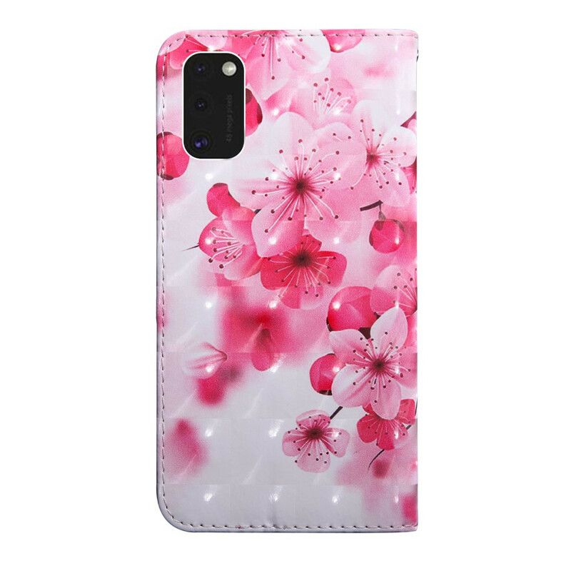 Læder Cover Samsung Galaxy S21 5G Pink Blomster