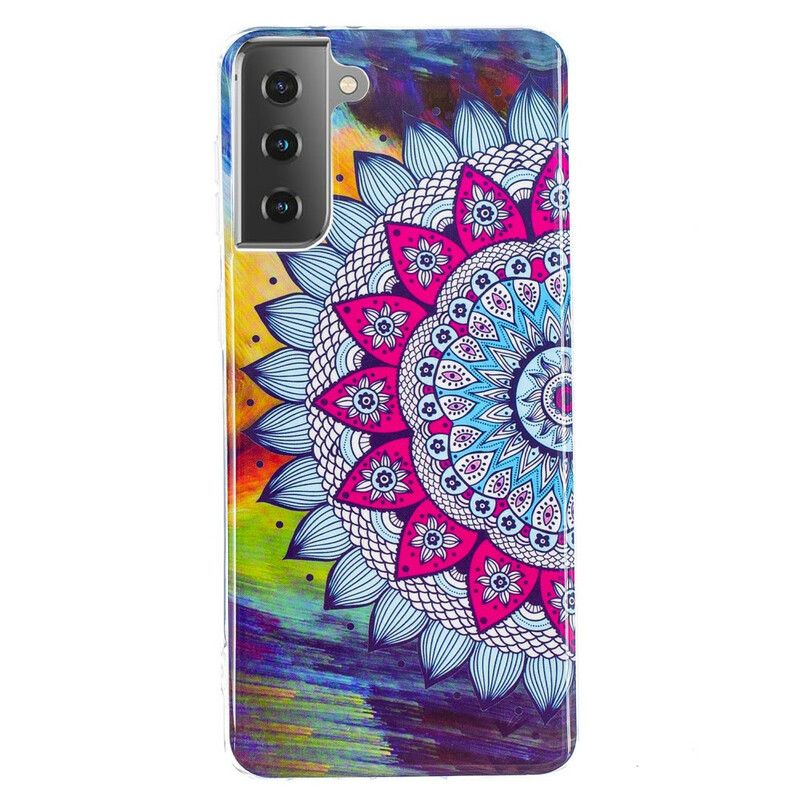 Mobilcover Samsung Galaxy S21 5G Fluorescerende Farverig Mandala