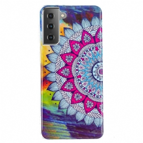 Mobilcover Samsung Galaxy S21 5G Fluorescerende Farverig Mandala