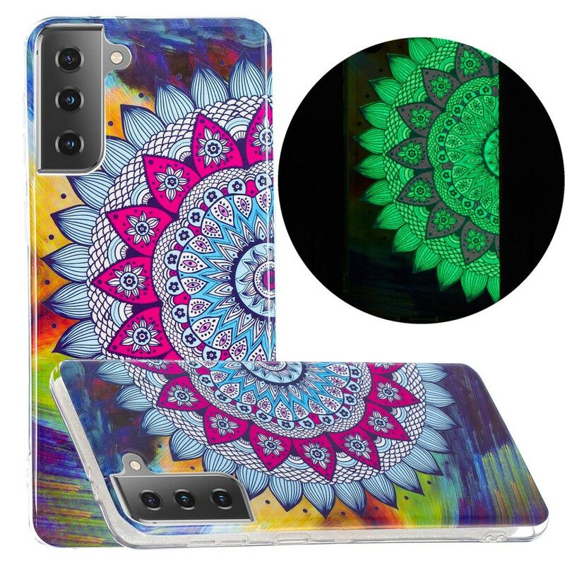 Mobilcover Samsung Galaxy S21 5G Fluorescerende Farverig Mandala