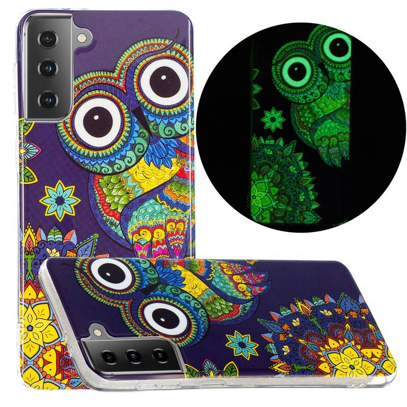 Mobilcover Samsung Galaxy S21 5G Fluorescerende Mandalaugle