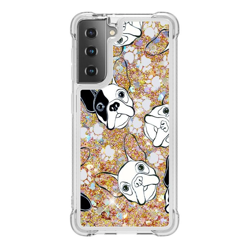 Mobilcover Samsung Galaxy S21 5G Hr Glitter Dog