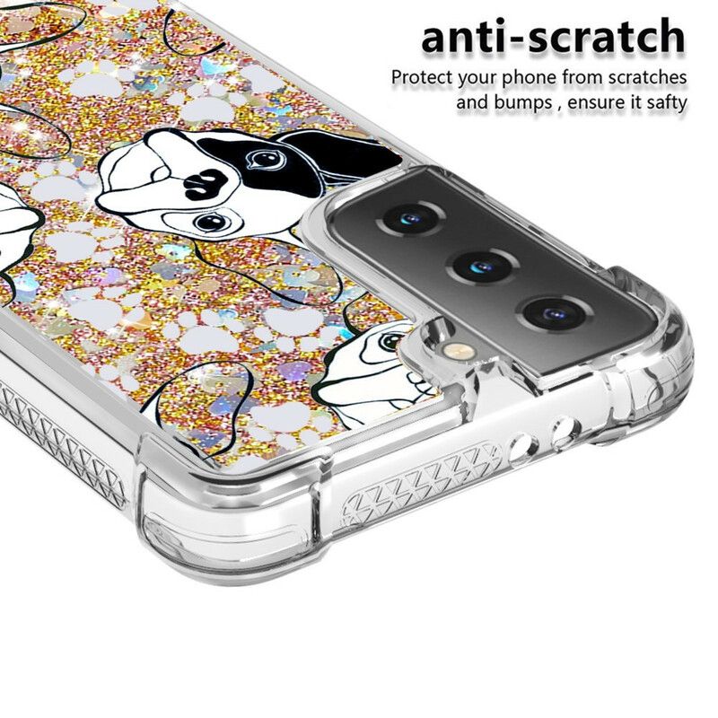 Mobilcover Samsung Galaxy S21 5G Hr Glitter Dog