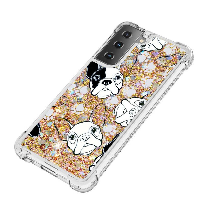 Mobilcover Samsung Galaxy S21 5G Hr Glitter Dog