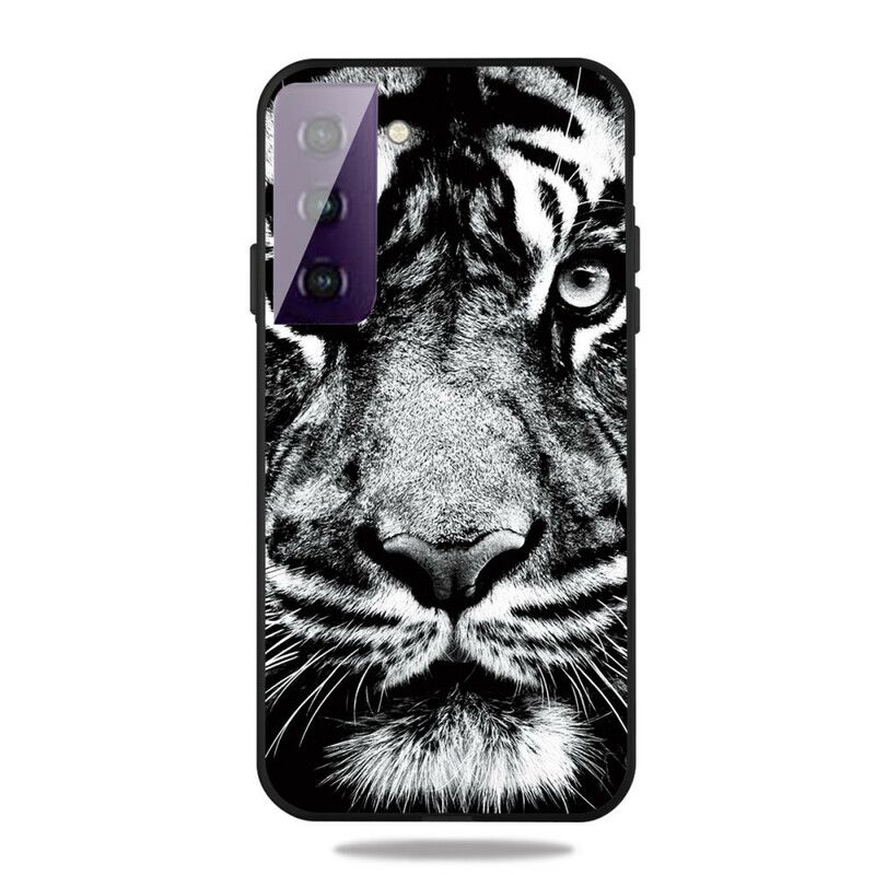 Mobilcover Samsung Galaxy S21 5G Sort Og Hvid Tiger