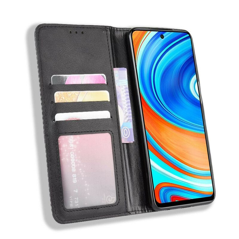 Cover Xiaomi Redmi Note 9S / Note 9 Pro Flip Cover Vintage Stiliseret Lædereffekt