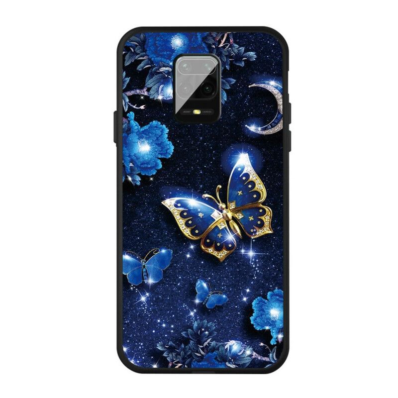 Cover Xiaomi Redmi Note 9S / Note 9 Pro Gylden Sommerfugl