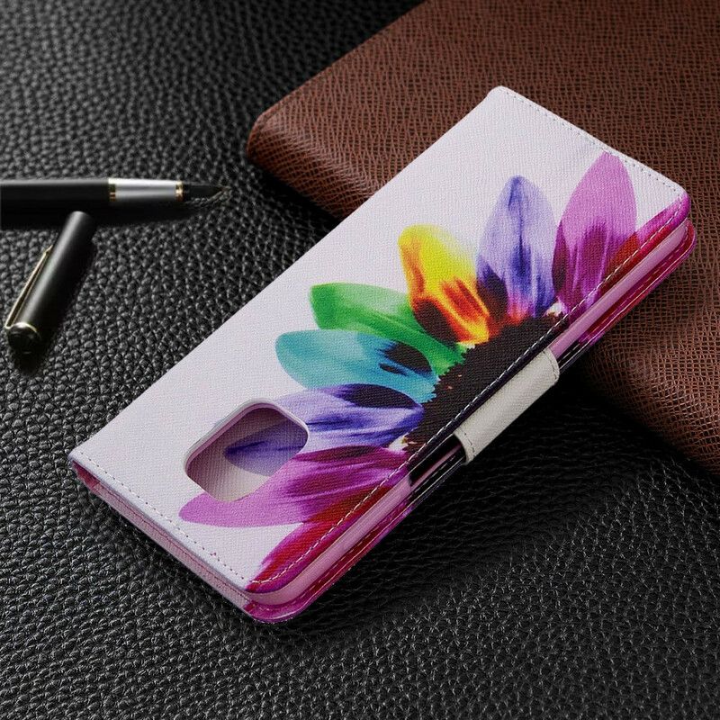 Flip Cover Xiaomi Redmi Note 9S / Note 9 Pro Akvarelblomst