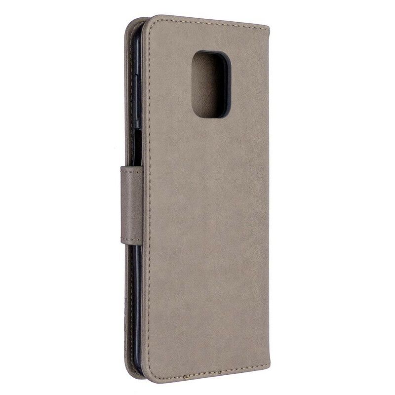 Flip Cover Xiaomi Redmi Note 9S / Note 9 Pro Med Snor Thong Sommerfugle