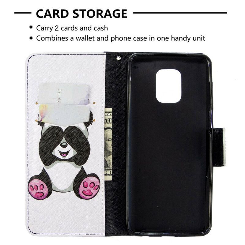 Flip Cover Xiaomi Redmi Note 9S / Note 9 Pro Panda Sjov