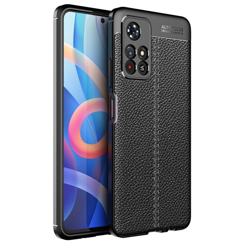 Cover Poco M4 Pro 5G Dobbelt Linje Litchi Lædereffekt