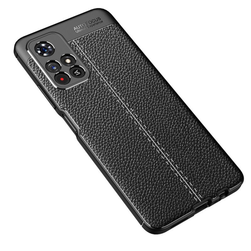 Cover Poco M4 Pro 5G Dobbelt Linje Litchi Lædereffekt