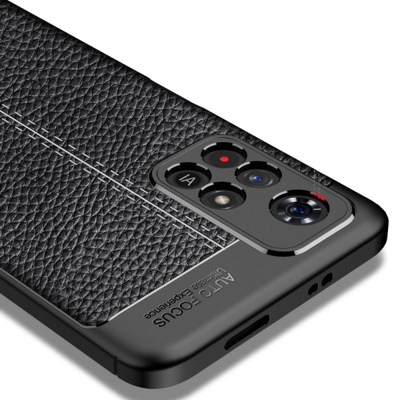 Cover Poco M4 Pro 5G Dobbelt Linje Litchi Lædereffekt