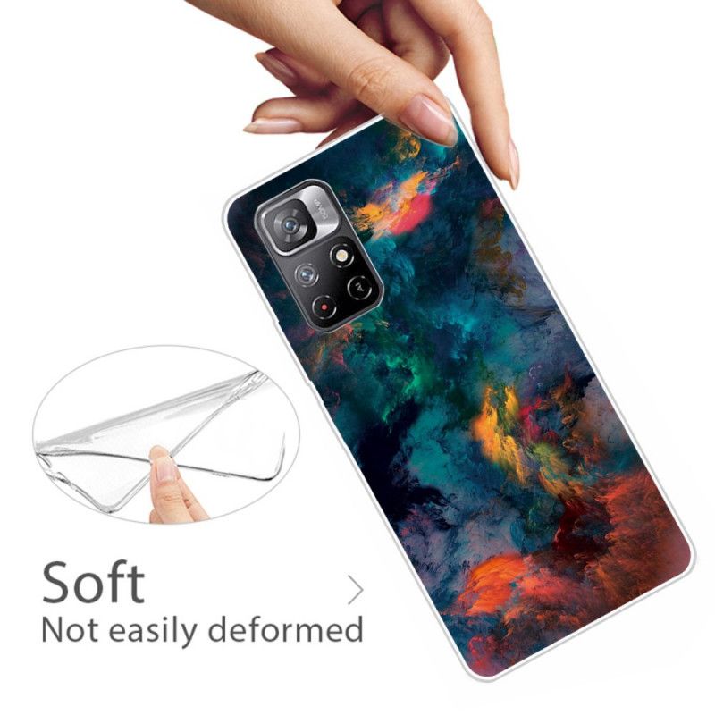 Cover Poco M4 Pro 5G Farverige Skyer