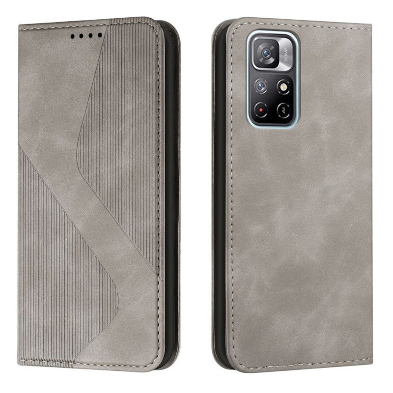 Cover Poco M4 Pro 5G Flip Cover S-design Læderstil