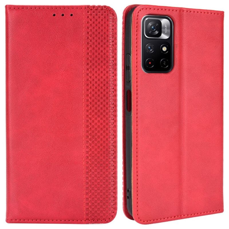 Cover Poco M4 Pro 5G Flip Cover Vintage Stiliseret Lædereffekt