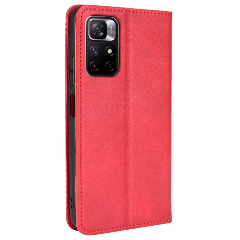 Cover Poco M4 Pro 5G Flip Cover Vintage Stiliseret Lædereffekt