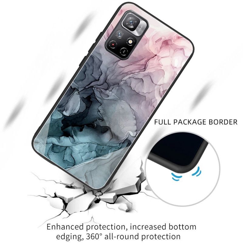 Cover Poco M4 Pro 5G Marmor Hærdet Glas