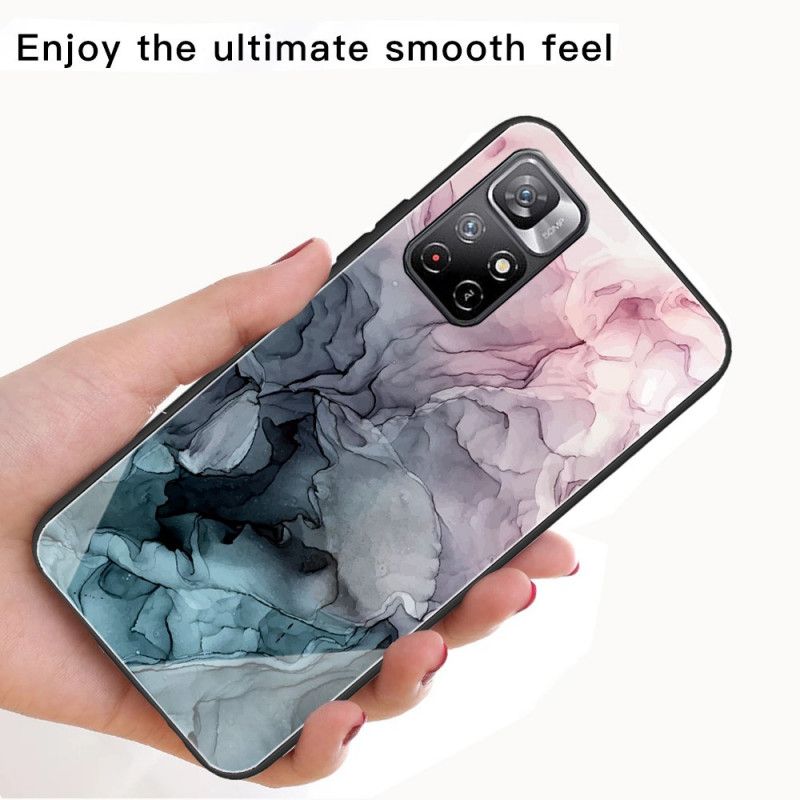 Cover Poco M4 Pro 5G Marmor Hærdet Glas