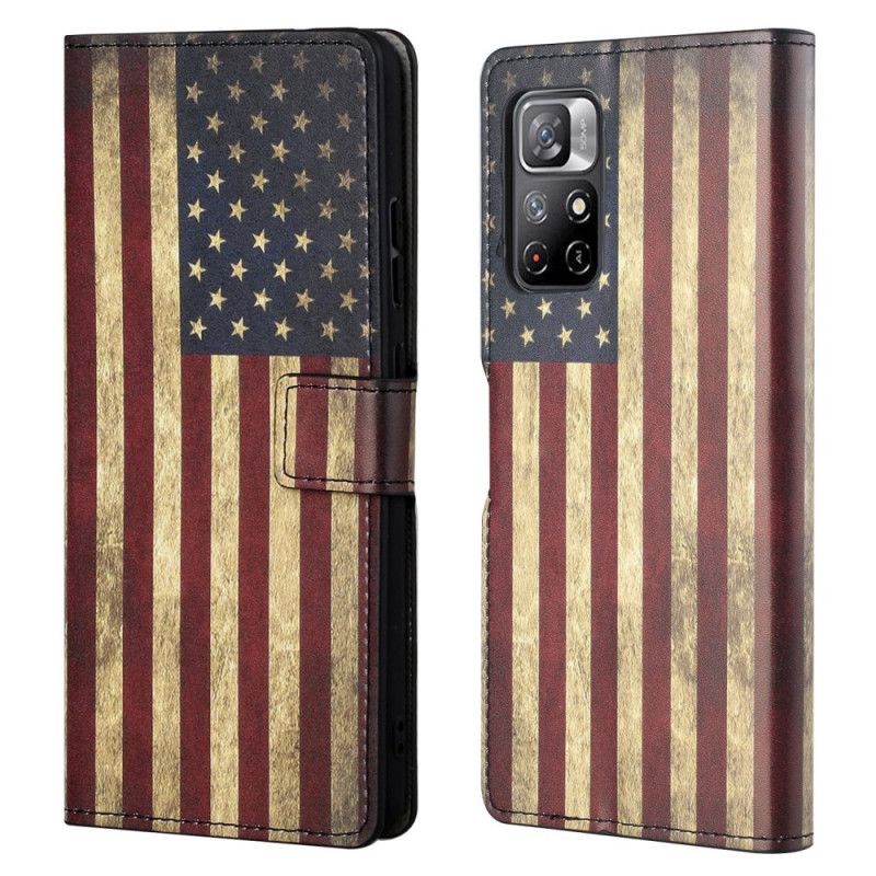 Flip Cover Poco M4 Pro 5G Amerikansk Flag