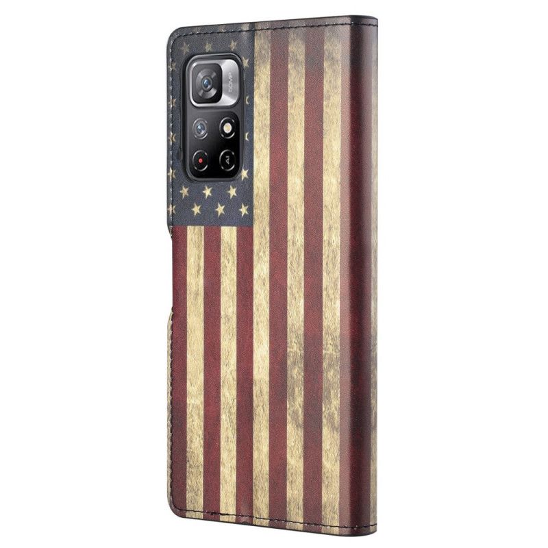 Flip Cover Poco M4 Pro 5G Amerikansk Flag