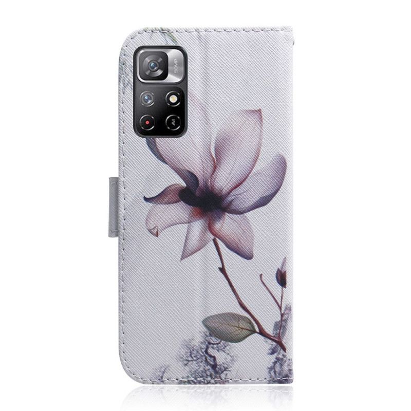 Flip Cover Poco M4 Pro 5G Gammel Rosenblomst