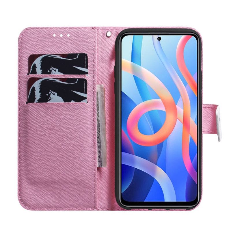 Flip Cover Poco M4 Pro 5G Gammel Rosenblomst