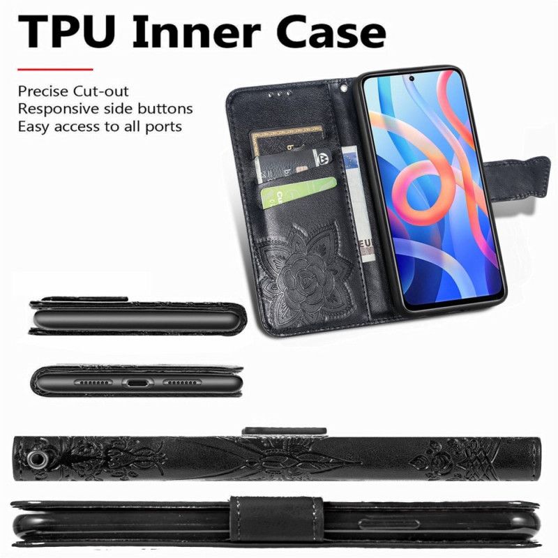 Flip Cover Poco M4 Pro 5G Halve Sommerfugle