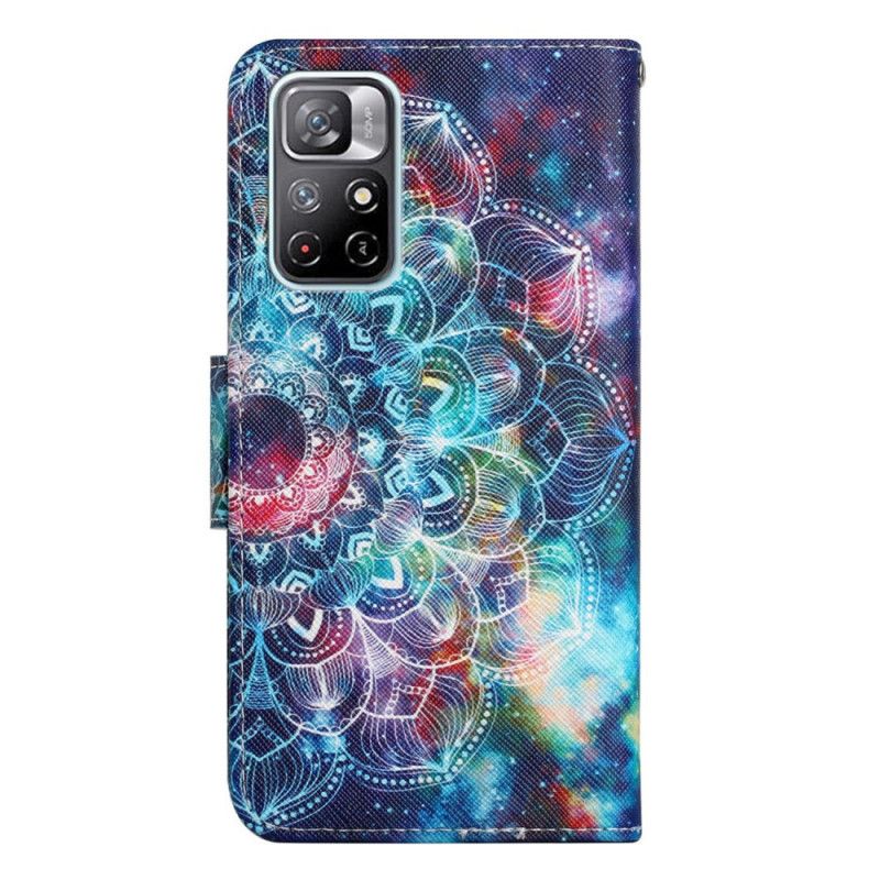 Flip Cover Poco M4 Pro 5G Med Snor Flashy Halv Mandala Med Rem