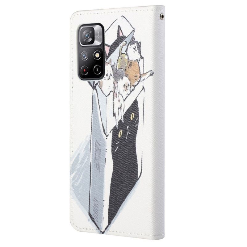 Flip Cover Poco M4 Pro 5G Med Snor Thong Cat Levering