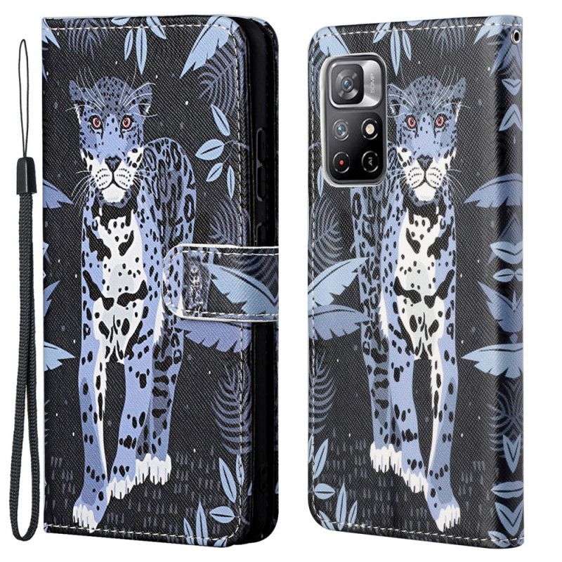 Flip Cover Poco M4 Pro 5G Med Snor Thong Leopard