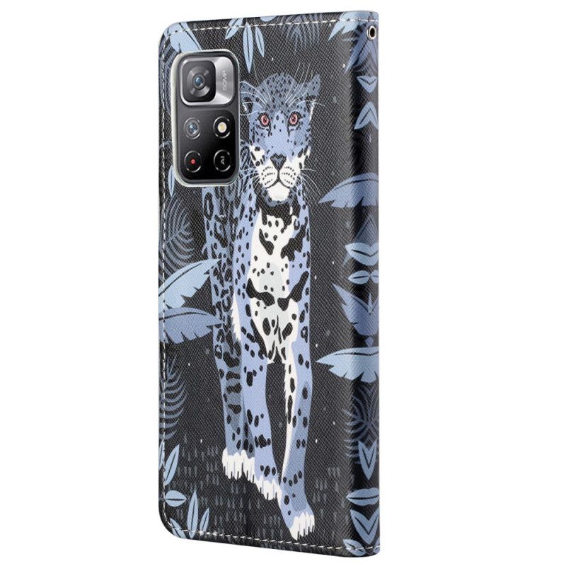 Flip Cover Poco M4 Pro 5G Med Snor Thong Leopard