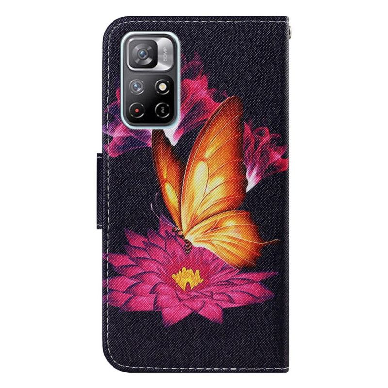 Flip Cover Poco M4 Pro 5G Sommerfugl Og Lotus