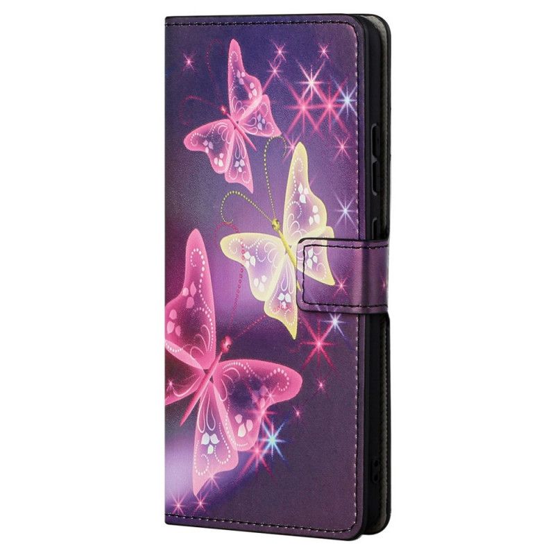 Flip Cover Poco M4 Pro 5G Sommerfugle Og Blomster