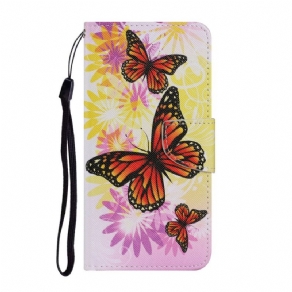 Flip Cover Poco M4 Pro 5G Sommerfugle Og Sommerblomster