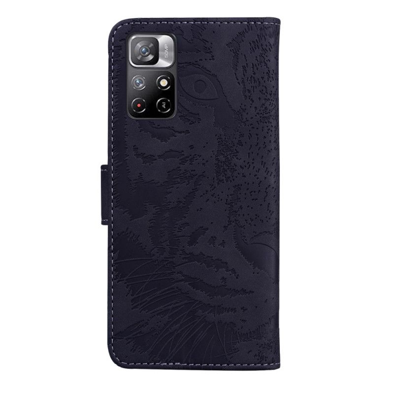 Flip Cover Poco M4 Pro 5G Tiger Ansigtstryk