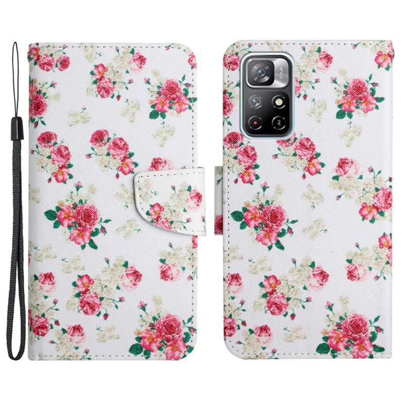 Læder Cover Poco M4 Pro 5G Liberty Royal Flowers