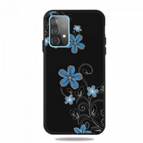 Cover Samsung Galaxy A52 4G / A52 5G / A52s 5G Blå Blomster