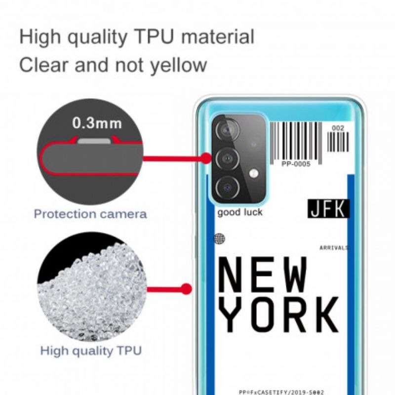 Cover Samsung Galaxy A52 4G / A52 5G / A52s 5G Boardingkort Til New York