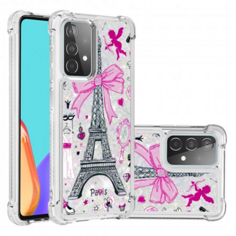 Cover Samsung Galaxy A52 4G / A52 5G / A52s 5G Eiffeltårnets Pailletter