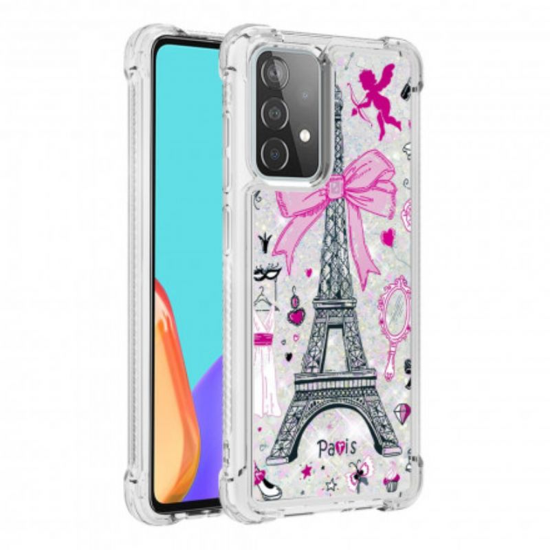 Cover Samsung Galaxy A52 4G / A52 5G / A52s 5G Eiffeltårnets Pailletter