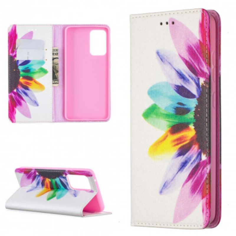 Cover Samsung Galaxy A52 4G / A52 5G / A52s 5G Flip Cover Akvarelblomst