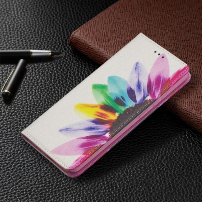 Cover Samsung Galaxy A52 4G / A52 5G / A52s 5G Flip Cover Akvarelblomst