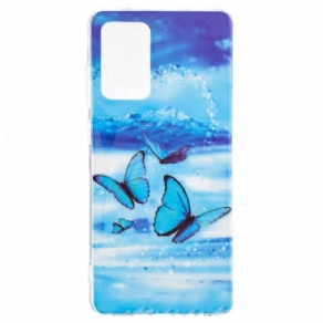 Cover Samsung Galaxy A52 4G / A52 5G / A52s 5G Fluorescerende Sommerfugleserie