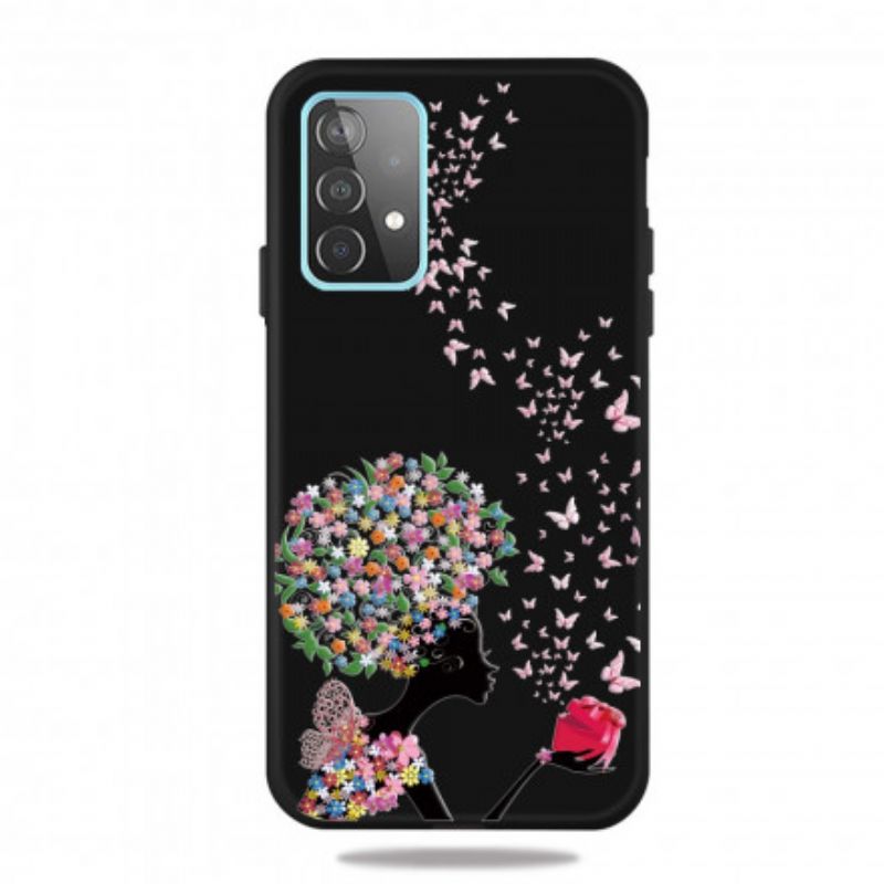 Cover Samsung Galaxy A52 4G / A52 5G / A52s 5G Kvinde Med Blomsterhoved