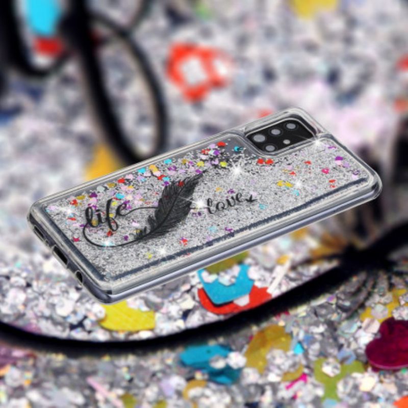 Cover Samsung Galaxy A52 4G / A52 5G / A52s 5G Liv & Kærlighed Glitter