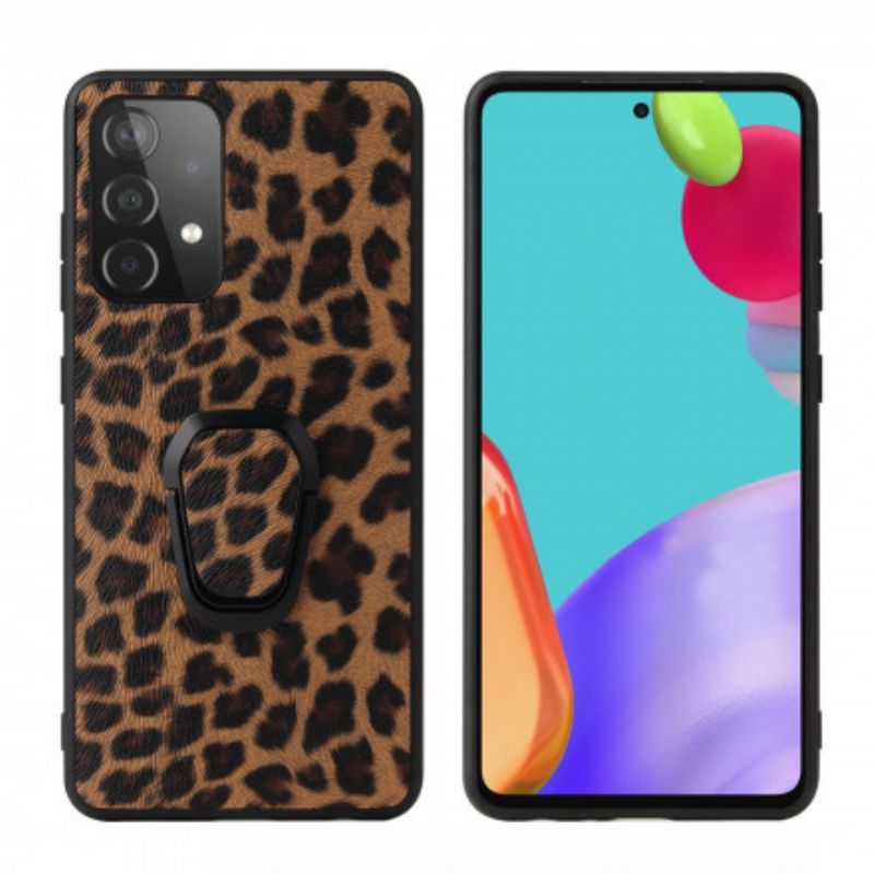 Cover Samsung Galaxy A52 4G / A52 5G / A52s 5G Ringstøtte I Leopardstil