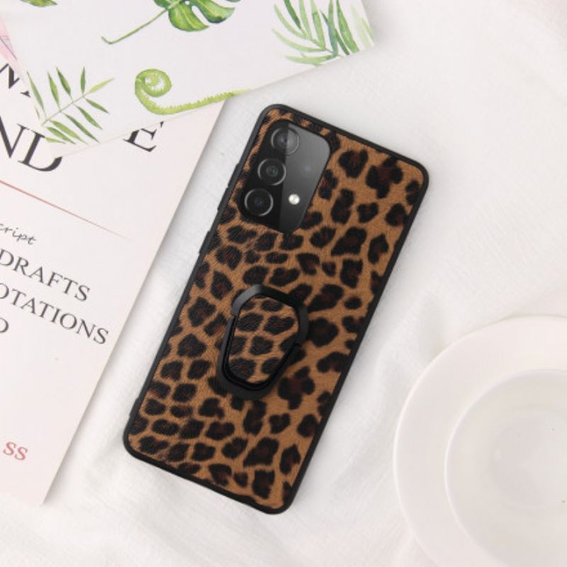 Cover Samsung Galaxy A52 4G / A52 5G / A52s 5G Ringstøtte I Leopardstil